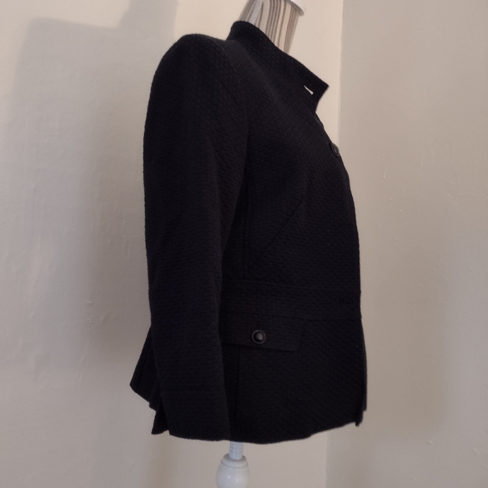 Talbots Black Button Front Jacket Size 10 - image 5